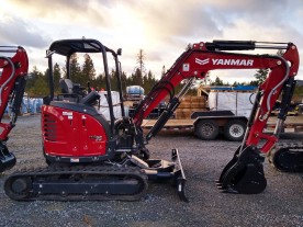 Rental 8,000 lbs. Mini Excavator, Hydraulic Thumb, 4-Way Dozer Blade, Yanmar Model ViO35-6A-36