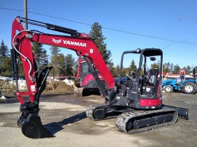 12,000 lbs Mini Excavator Rental, Hydraulic Thumb, 4-Way Dozer Blade, Yanmar Model ViO55-6A
