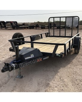 14' x 77" Utility Trailer, 3.5K GVWR, Single Axle, 4' Mesh Flip Ramp